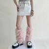 Gothic 80s Party Dance Legwarmers Autumn Winter Plush-Leg Warmers Lolita-Socks Furry Long Boot Socks Gift for Women Girl