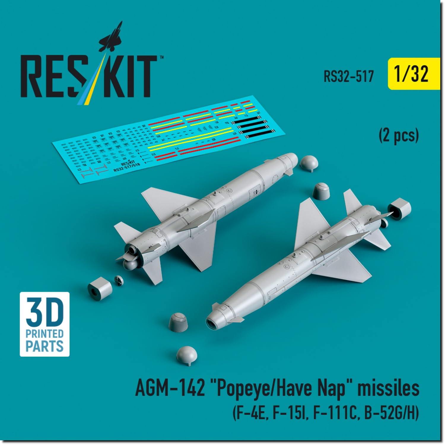 

Reskit 2 Пластиковые детали для модели 1/32 Ракета класса «воздух-поверхность» AGM-142 Popeye/Have-Napp, Детали, RSK32-0517 (Самолет)