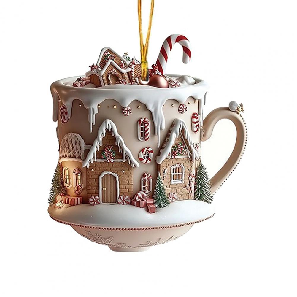 Christmas Tree Decorations Christmas Ornaments for Parents Gingerbread House Christmas Tree Ornament Acrylic Snow for Backpack