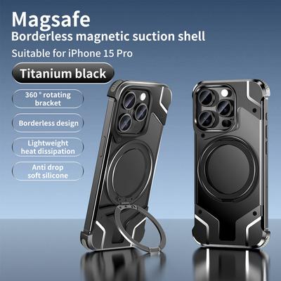 Rahmenloses Wärmeableitungsgehäuse aus Aluminiumlegierung für iPhone 17 Pro Max Air 16 15 14 13 Pro Max Kabelloses Laden Stoßfest Magnetische Halterung Bumper-Abdeckung