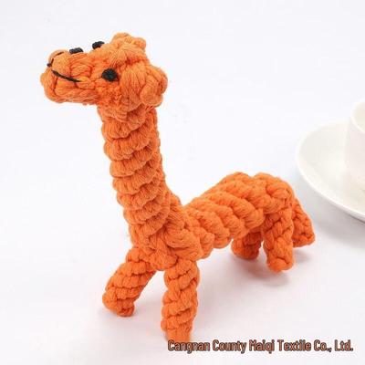 Giraffe gewebtes Baumwoll-Haustier-Kauspielzeug