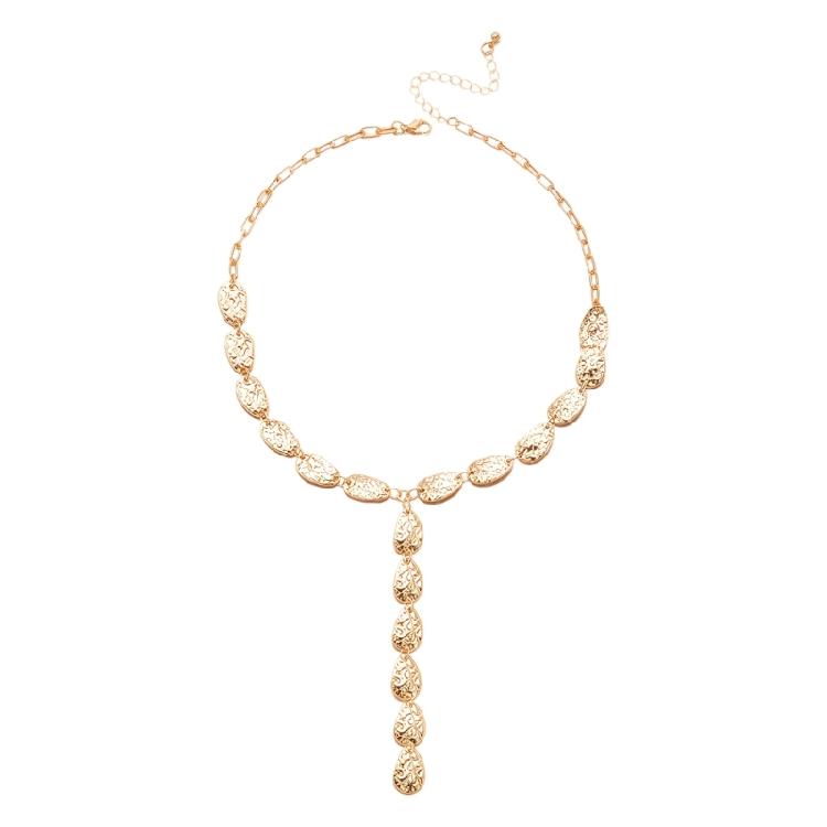 Alloy Pearls Beaded Necklace Y Shaped Pendant Clavicle Chain for Long Time Comfort and Fashion Statement