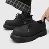 2025 low-top black Martin boots men's British style round head retro black big head tooling boots thick-soled derby shoes