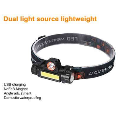 Q5+COB Bright Headlight Night Walking Headlamp Camping Hiking Head Lamp Rechargeable Outdoor Work