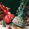 Cartoon Christmas Gift Box Santa Claus Canvas Bag Portable Xmas Eve Packaging Bag  Candy