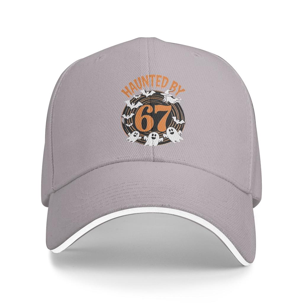 Summer Casual Baseball Cap Funny Meme Halloween Haunted By 67 Hunting Camping Trucker Hat For Men Women Sun Visor Baseball Caps