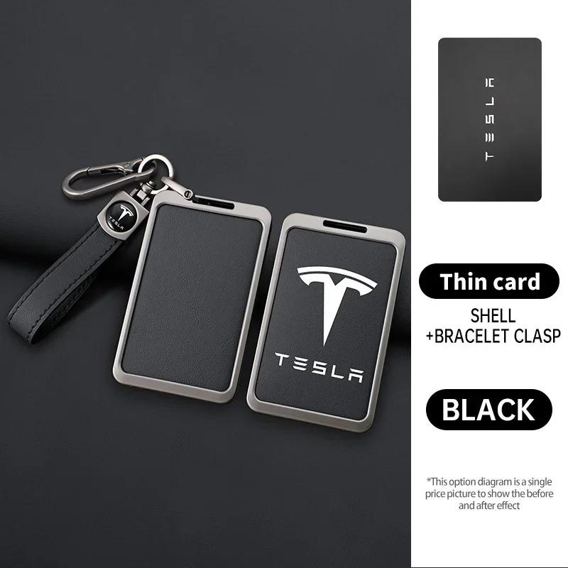 Car Sticker Tesla Car Fashion Zinc Alloy Smart NFC Card Key Case Cover Shell Keychain Protection Auto Styling Accessory For Tes
