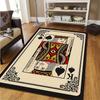 Playing Card King Print Flannel Area Rug Spades Design Living Room Decor Soft Non Slip Floor Mat For Home Use