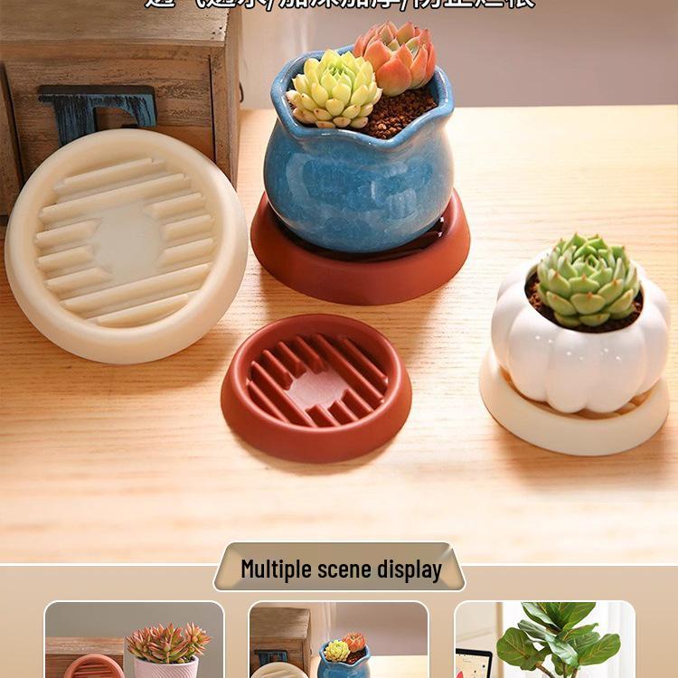 Succulent Planter Drainage Saucer: Anti-Root Rot Water Catcher Tray for Small Green Plants
