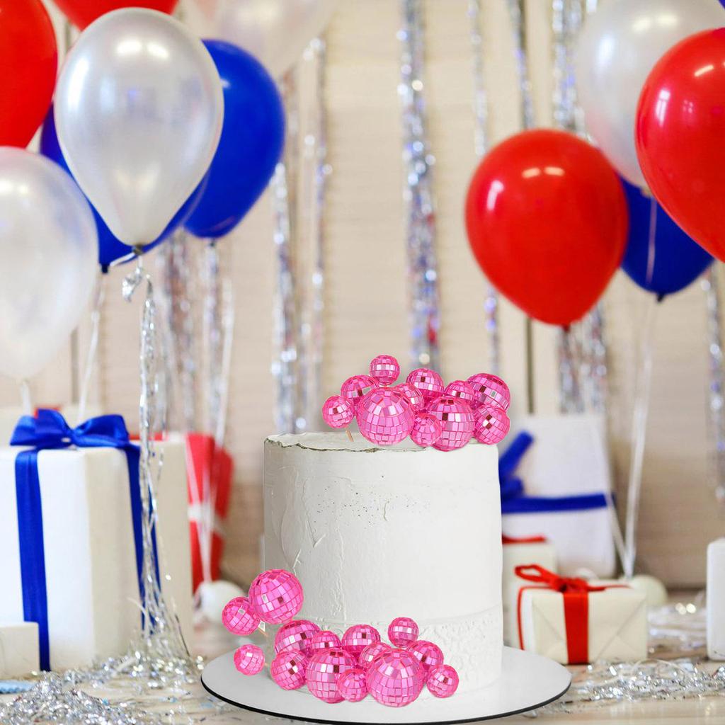 24 Stück Discos Thema Cupcake Topper für Geburtstagsfeier Kuchen Einstecker Dekorative Nachspeise Geburtstagsdekorationen