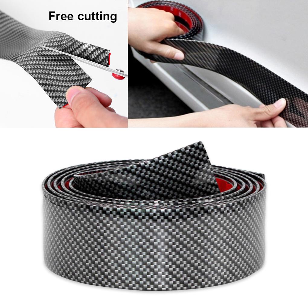 3D Carbon Fiber Aufkleber Auto Schwelle Schutzfolie Anti Scratch Wasserdicht Matt Schwarz Nano Aufkleber für Autokarosserie