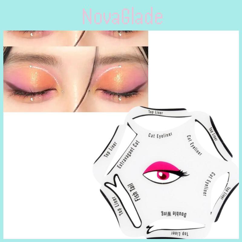 Makeup Stencil Kit With Adjustable Eye Liner And Brow Guides For Precise Application