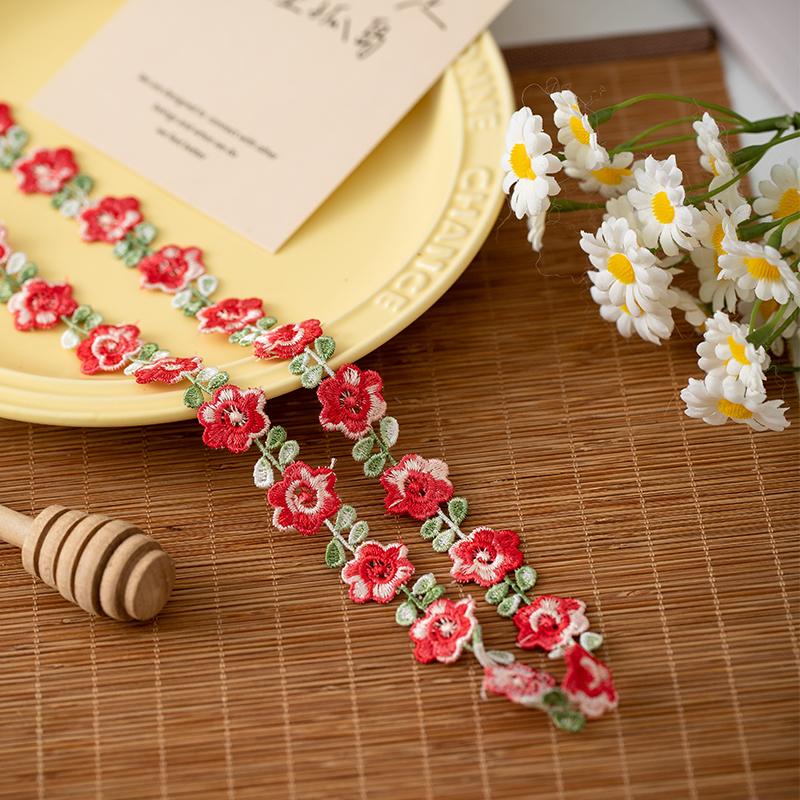 2meters/Lot Flower Embroidery Lace Fabric Ribbons For Needlework Clothing Sewing Accessories Sewing Materials Home Decorative