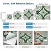 10Pcs Vintage Green Tile Stickers Glossy Self-Adhesive Sunflower Pattern Wall Floor Decals Kitchen Backsplash Home DIY Decoration