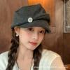 New Pleated Silver Label Loose Beret Children's Early Autumn Breathable Octagonal Hat Casual Versatile Painter Hat