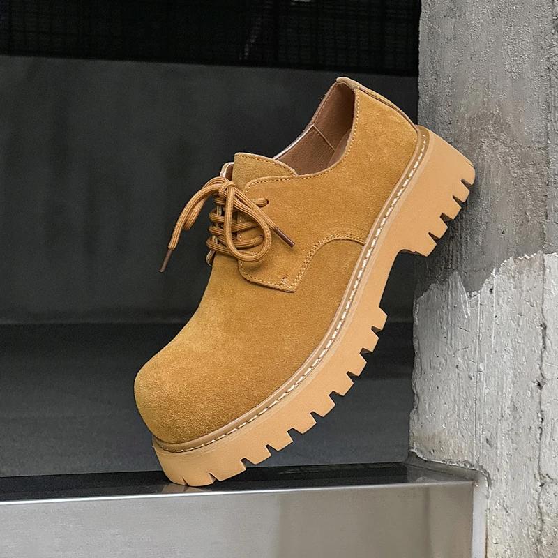 Fashion Luxury Men Ankle Boots Vintage British Handmade Leather Shoes Dress Tooling Outdoor Boots Autumn Winter Platform Boots