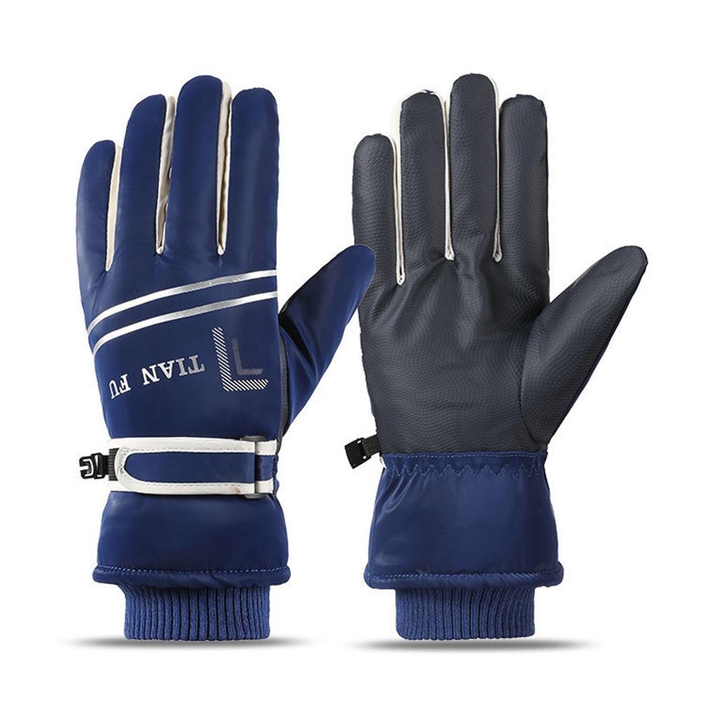 

Thickened Thermal Winter Gloves Lining Fleece Touchscreen Mitten Fashion Cycling Gloves Men Women синий