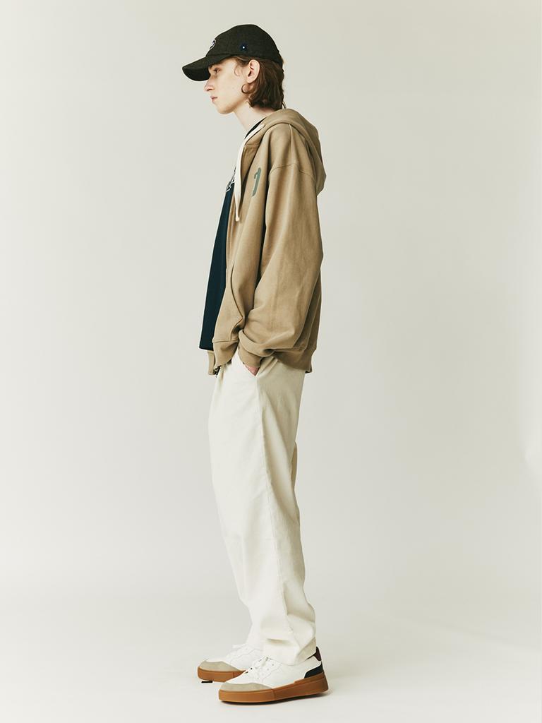 SPNK Corduroy Loose Fit Elastic Waist Pants_Ivory
