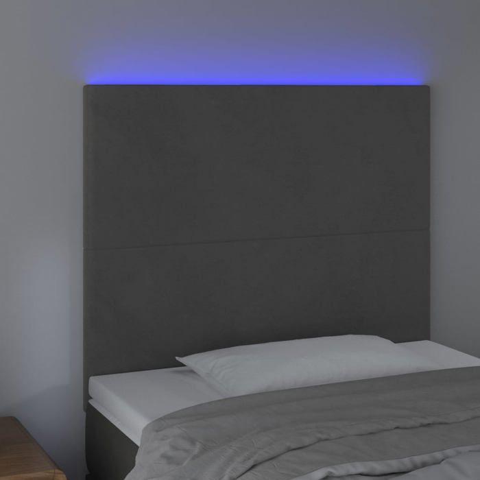 VidaXL LED Headboard Bedroom Furniture Single Bed Accessory Headboard Bed Frame Interior Dark Grey 3122187