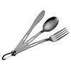 3Pcs/Set Outdoor Camping Western Food Cutlery Set Picnic Stainless Steel Knife Fork Spoon Set Hiking Travel Portable Tableware