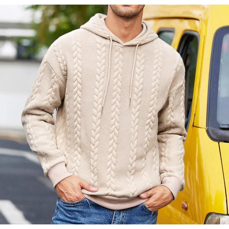 Men's Solid Color Hoodie Casual Fashion Hooded Sweatshirt Versatile Long Sleeve Tops for Men, Multiple Colors Available
