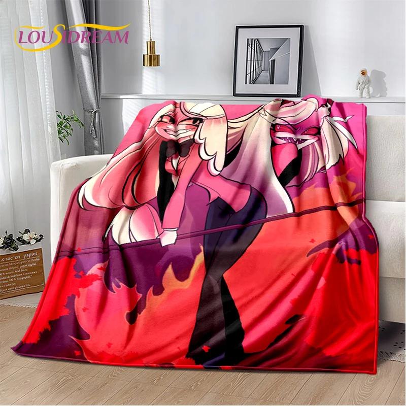 2026 H-Hazbin Hotel Charlie Cartoon Soft Blanket,Soft Throw Blanket for Home Bedroom Bed Sofa Picnic Travel Cover Child Gift