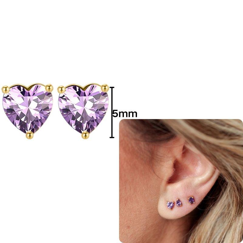 Damen 925 Silber Ohrstecker Lila Zirkon Ohrringe Creolen Lila Kristall Anhänger Ohrring Mode Hochzeits Schmuck