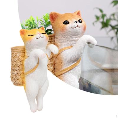 Schattig kattenbeeld voor hangende plantenbakken - Speelse tuindecoratie