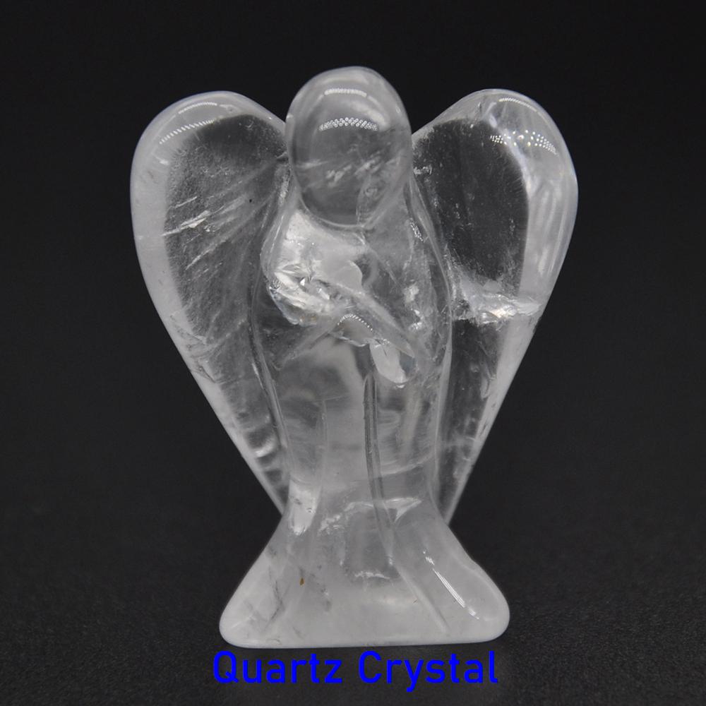 1.5" Guardian Angel Figurine Natural Healing Crystal Statue Home Stone Decor Study Craft Gift Trinket Room Ornament