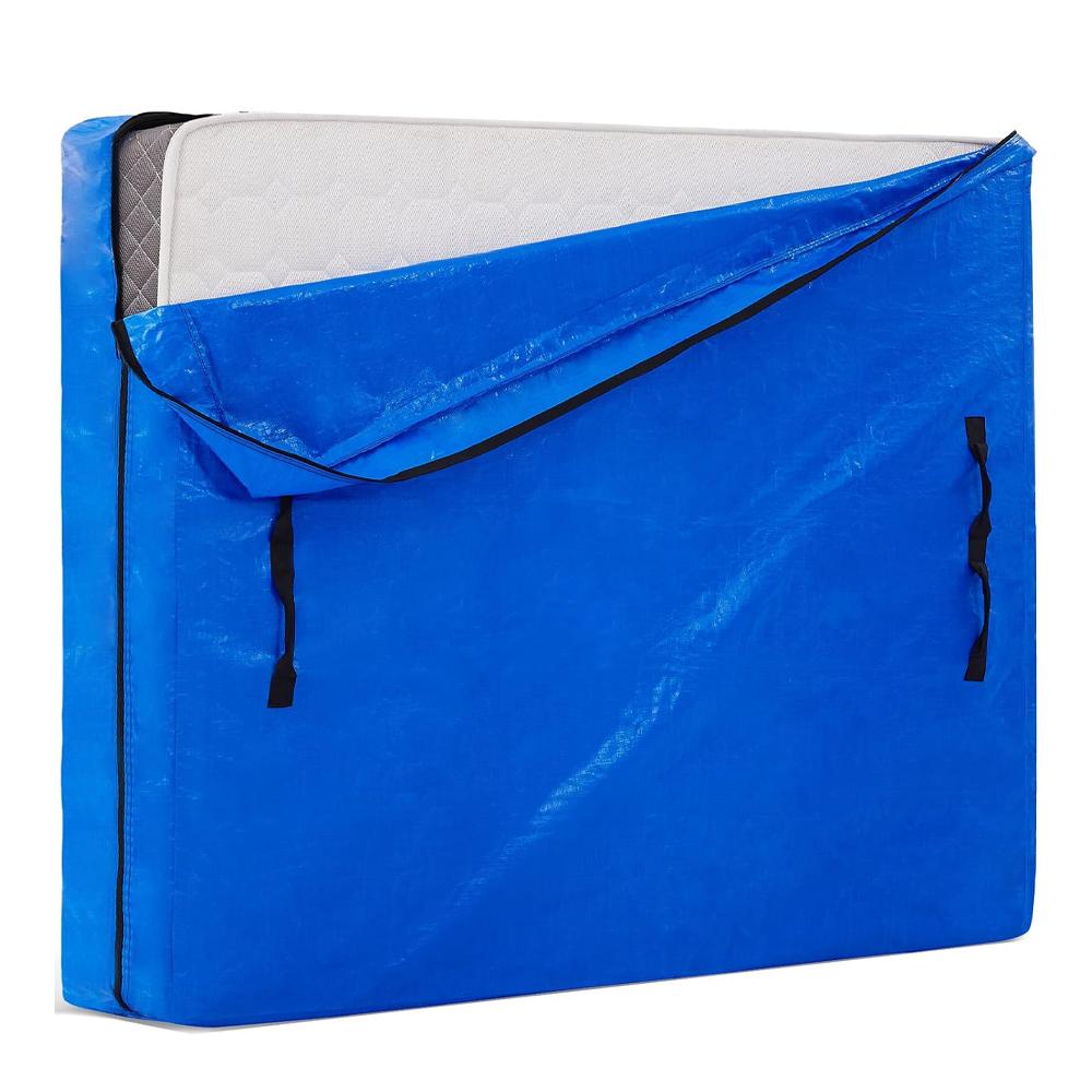 Mattress Bag for Moving and Storage,Heavy Duty Tarp Reusable Mattress Storage Bag,Easy Carrier Mattress Moving Cover Twin синий