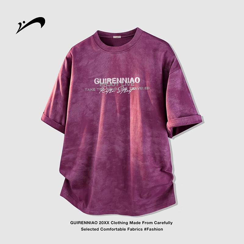 Guirenniao Men s Retro Tie-Dye Short Sleeve T-Shirt L