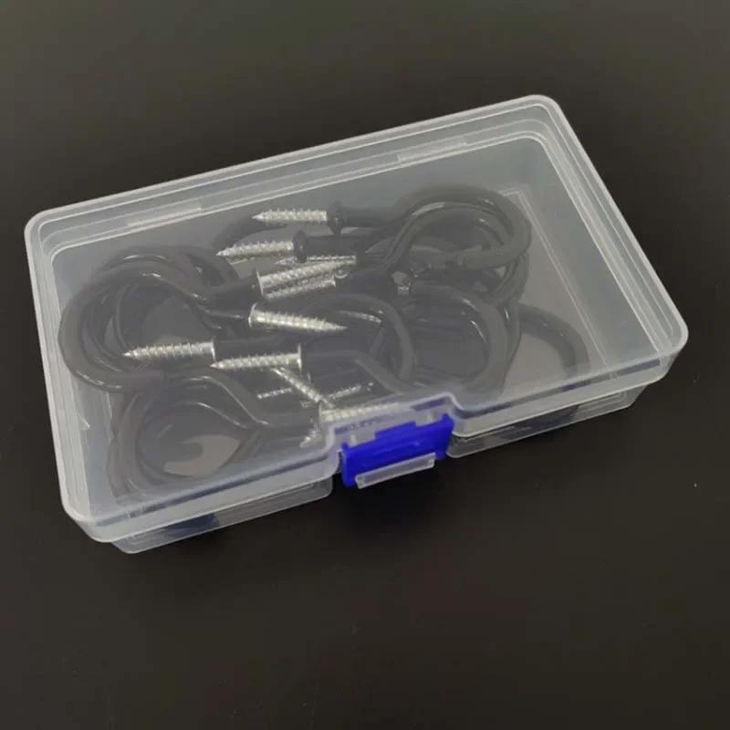 A Box of 20 Plastic-coated Hooks, 2.9 Inches, Outdoor Planter Hooks Ceiling Hooks, Screw-in Wall Black And White Cup Hooks