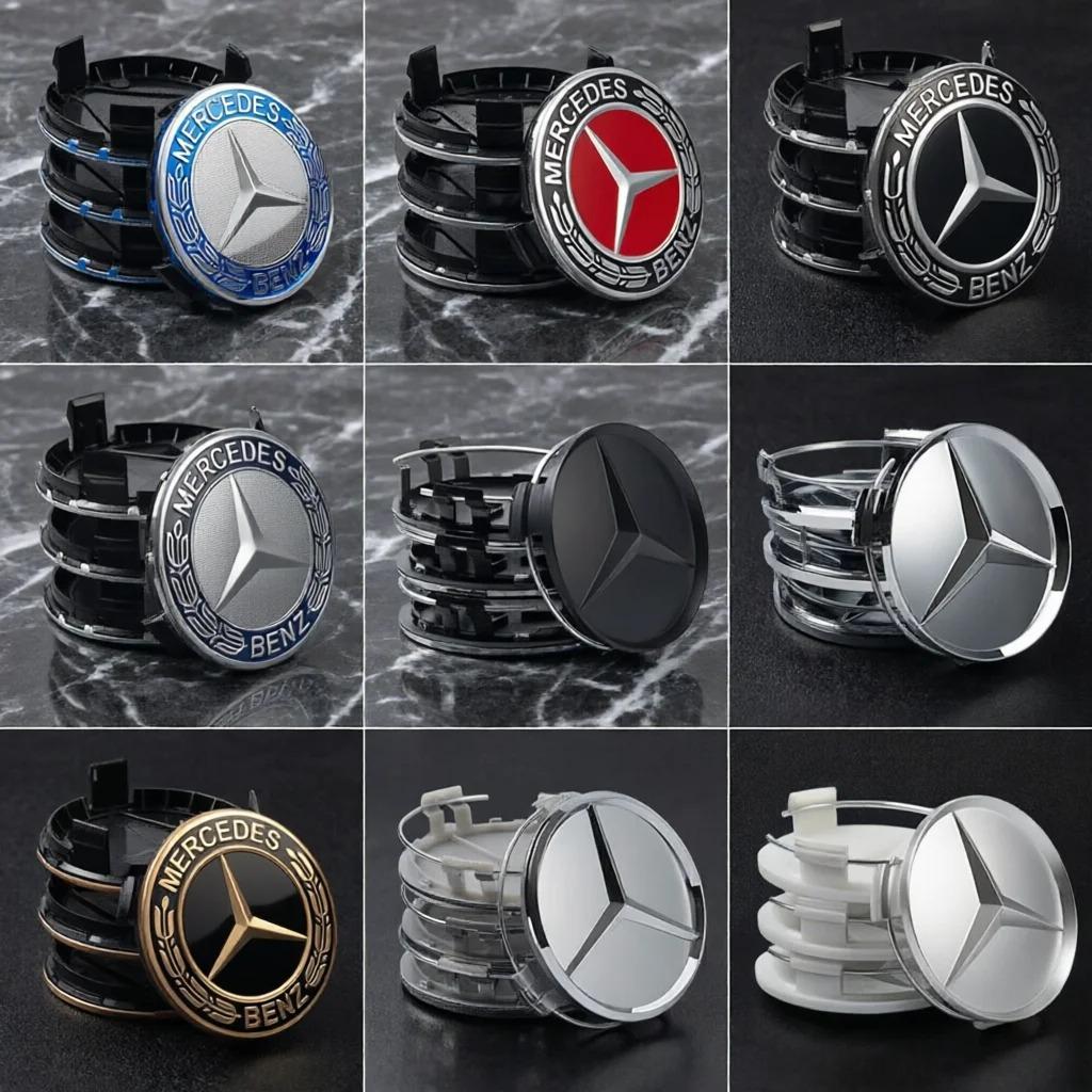 4pcs 75mm Car Wheel Center Hub Caps Cover Auto Accessories For Mercedes Benz Amg C180 C200 C260 W108 W124 W126 W140 W168 W176 AA BI1