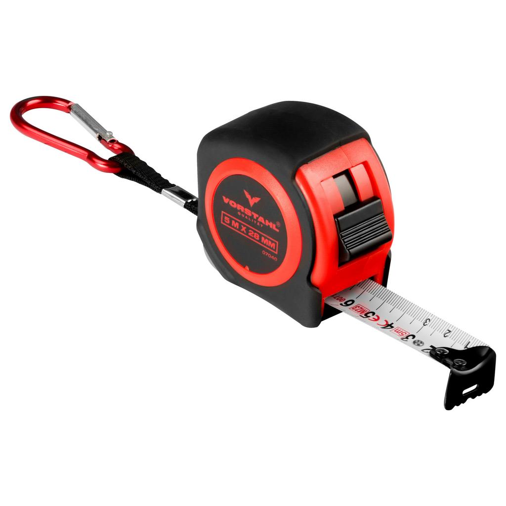Rolling Tape Measure Double-sided Carabiner > 5m < 28mm Vorstahl
