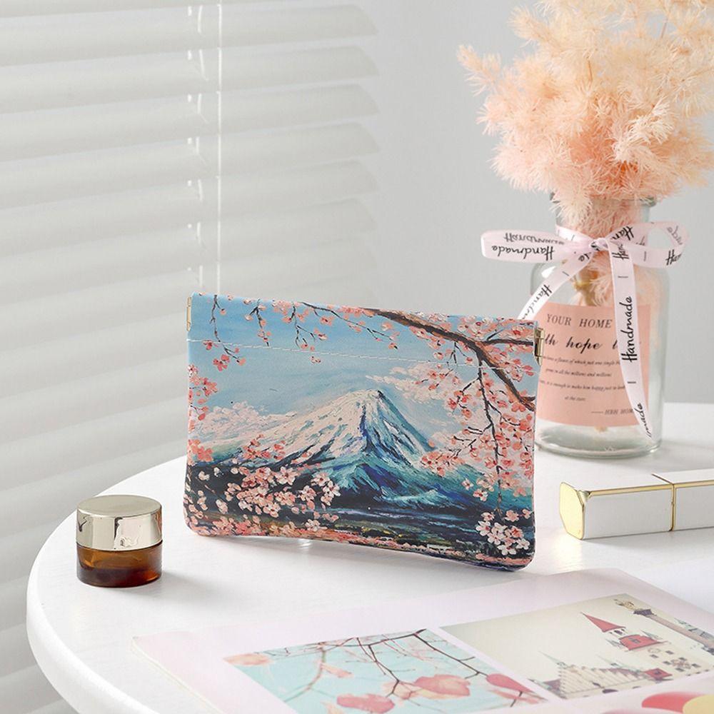 

Мини-кошелек для монет с цветочным принтом, самозакрывающийся, в горном корейском стиле, маленькая косметичка, упаковка для ювелирных изделий M