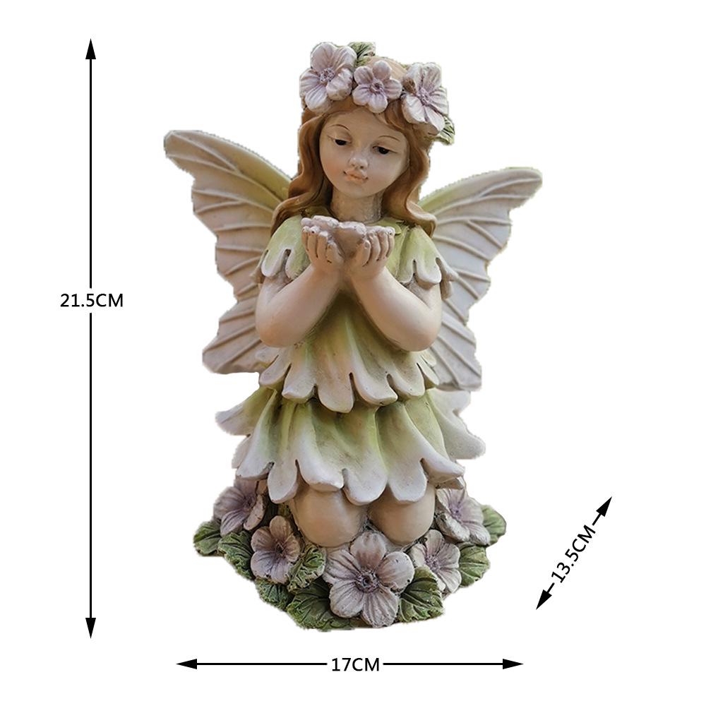 Vintage Flower Fairy Resin Garden Ornament - Angel Sculpture