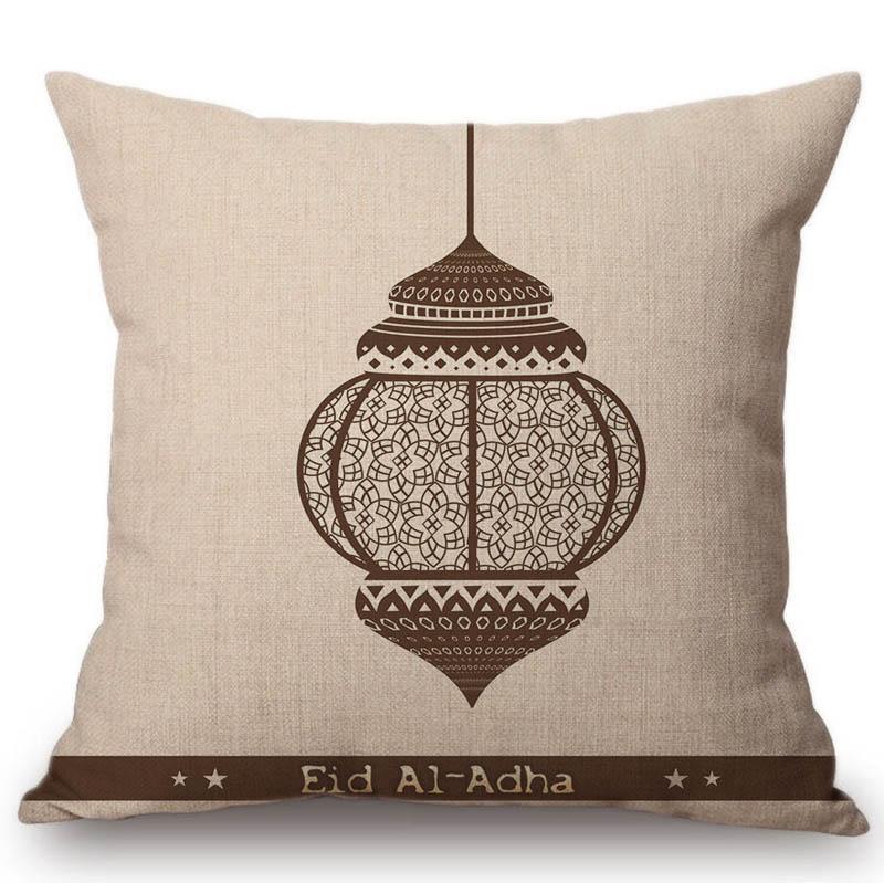 Eid Mubarak Pernă decorativă pentru casă pentru canapea Moscheea musulmană Semiluna Aurică Lună Nouă Scaun din bumbac lenjerie pernă pentru scaun 45x45cm
