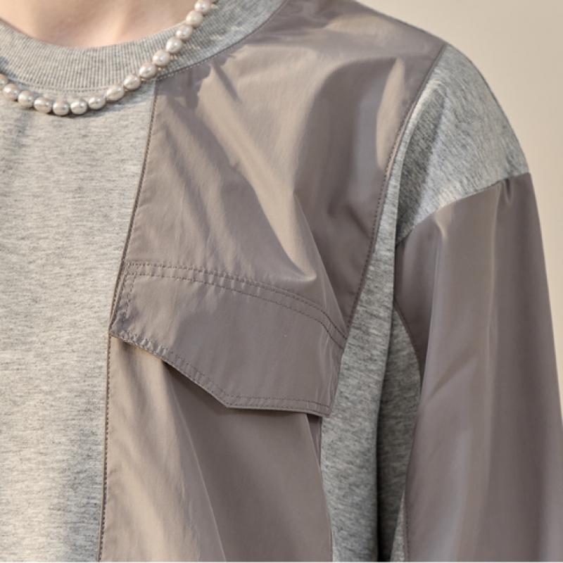 MAXZA Unbalanced String Color Block Sweatshirt Zf04qt007na