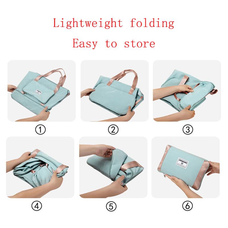 Folding Storage Bag Women's Large Capacity Travel Luggage Bag Dry and Wet Separate Gym Bag with Separation Shoes Bags