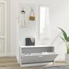 342570 vidaXL 3-in-1 Shoe Cabinet Set White Engineered Wood
