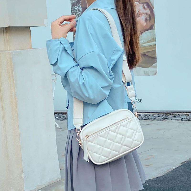 New Trendy PU Leather Crossbody Bags Luxury Women's Rhomboid Lattice Shoulder Bags Fashion Small Square Bag Female Handbags