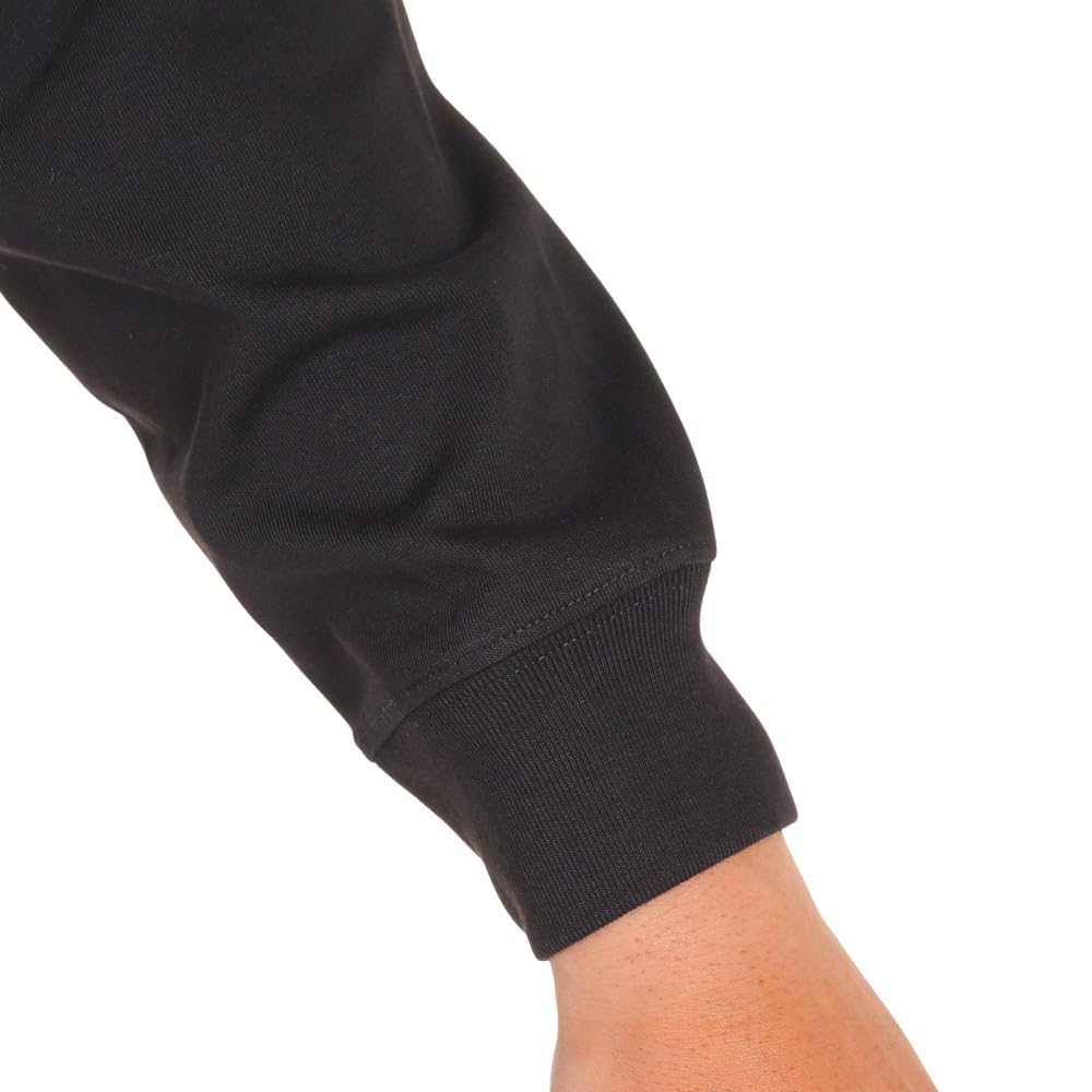 Severní tričko s dlouhým rukávem čtvercové logo Unisex organická bavlna Střední váha látka UV ochrana Černá S [obličej]
