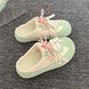 Thick-soled women's new summer pedal bag head slippers chew half apple cute school style versatile