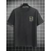 T-shirt da uomo casual larga in 100% cotone puro, stile retrò, con stampa a tema spiaggia California e surf, girocollo, manica corta
