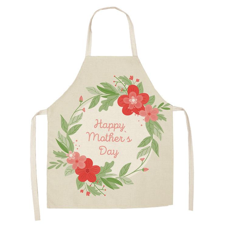 Новый кухонный фартук ко Дню матери Антипригарный Хлопок Лен женский Поварской фартук для готовки Кухонные аксессуары 55x68см 38x47cm
