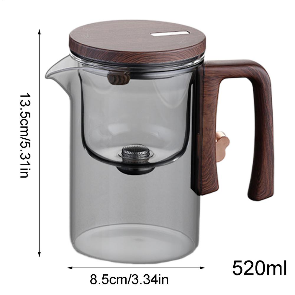 Glass Tea Pot Kettle Infuser 520ML/720ML Teapot Water Separation Inner Magnet One Click Magnetic Switchs Tea Filtration Cup Set
