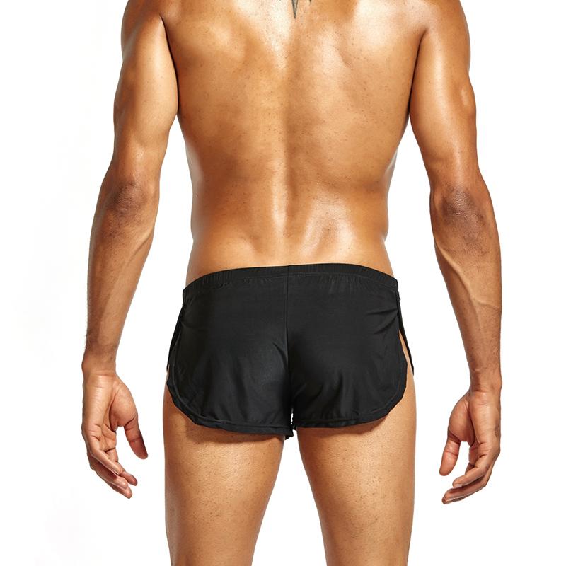 Boxer Jockmail Seide glatte runde Kante Home Trunks Hosen kurze Schlafhose Sexy Arro Hosen Herren dreiteilige Hose