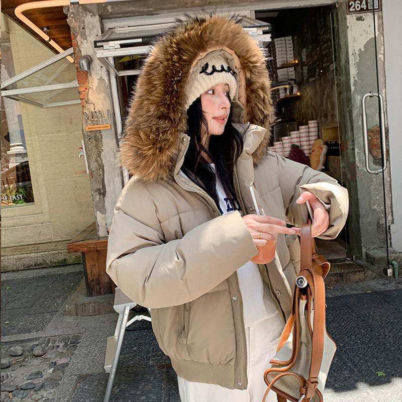 

Женская зимняя утолщенная короткая куртка-пуховик свободного кроя из искусственного меха M