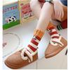 Fries Socks Rainbow Design Cute Female Cartoon Autumn/Winter Mid Tube Socks Stacking Socks Creative Funny Trendy Fashion Cotton Socks Don't Mess Up