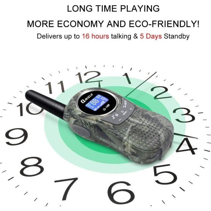 Talkie walkie - qniglo - q168plus - camouflage - rechargeable - vox 8 canaux 2-5km